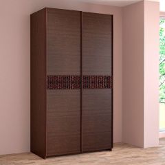 ИННЭС-5 Шкаф-купе 2-х дв. 1400 (2 дв. Ф3 - венге вст. экокожа коричневый) в Заречном - zarechnyy.mebel24.online | фото