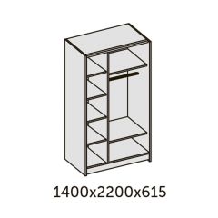 ИННЭС-5 Шкаф-купе 2-х дв. 1400 (2дв. Ф1 - бодега белая) в Заречном - zarechnyy.mebel24.online | фото 2