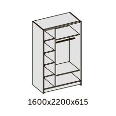 ИННЭС-5 Шкаф-купе 2-х дв. 1600 (2дв. Ф1 - венге) в Заречном - zarechnyy.mebel24.online | фото 2