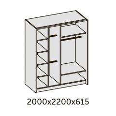 ИННЭС-5 Шкаф-купе 2-х дв. 2000 (2 дв. Ф3 - венге вст. экокожа корич) в Заречном - zarechnyy.mebel24.online | фото 2