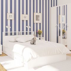 Камелия спальня № 7 Кровать 900 + Стол косметический + Зеркало + Комод, цвет белый, сп.м. 900х2000 мм., б/м, основание есть в Заречном - zarechnyy.mebel24.online | фото 5