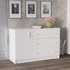 Комод Лофт (3 ящика/1 дверца) Белый в Заречном - zarechnyy.mebel24.online | фото