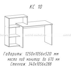 Компьютерный стол №10 (Анкор белый) в Заречном - zarechnyy.mebel24.online | фото