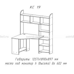 Компьютерный стол №19 (Анкор темный) в Заречном - zarechnyy.mebel24.online | фото 3