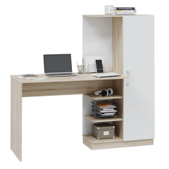 Стол компьютерный Софт (УНИ) Дуб Сонома/Белый в Заречном - zarechnyy.mebel24.online | фото 3