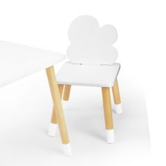 Комплект детской мебели стол и два стула Облачко (Белый/Белый/Береза) в Заречном - zarechnyy.mebel24.online | фото