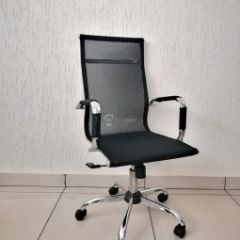 Кресло Barneo K-111H для персонала (черная сетка) в Заречном - zarechnyy.mebel24.online | фото