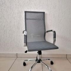Кресло Barneo K-111H для персонала (серая сетка) в Заречном - zarechnyy.mebel24.online | фото