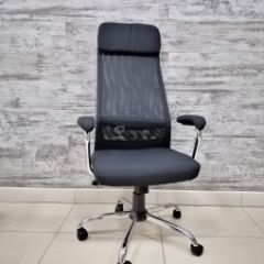 Кресло Barneo K-115 для персонала (черная ткань, черная сетка) в Заречном - zarechnyy.mebel24.online | фото