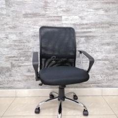 Кресло Barneo K-147 для персонала (черная ткань и сетка) в Заречном - zarechnyy.mebel24.online | фото 3