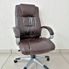Кресло Barneo K-6 для руководителя (коричневая экокожа) в Заречном - zarechnyy.mebel24.online | фото