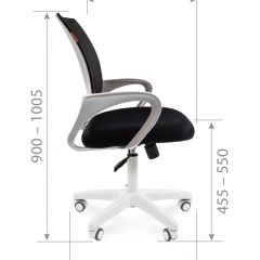 Кресло для оператора CHAIRMAN 696 white (ткань TW-19/сетка TW-69) в Заречном - zarechnyy.mebel24.online | фото 4
