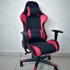 Кресло геймерское Barneo K-50 (черная сетка красные вставки) в Заречном - zarechnyy.mebel24.online | фото