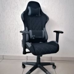 Кресло геймерское Barneo K-51 (черная ткань серые вставки) в Заречном - zarechnyy.mebel24.online | фото