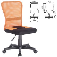 Кресло компактное BRABIX "Smart MG-313" черное/оранжевое, 531844 в Заречном - zarechnyy.mebel24.online | фото 3