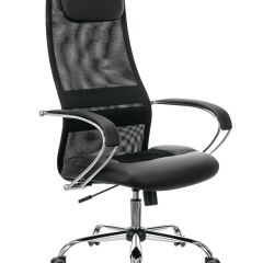 Кресло офисное BRABIX PREMIUM "Stalker EX-608 CH" (хром, ткань-сетка/кожзам, черное) 532091 в Заречном - zarechnyy.mebel24.online | фото