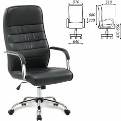 Кресло офисное BRABIX "Stark EX-547" (экокожа, хром, черное) 531948 в Заречном - zarechnyy.mebel24.online | фото 2