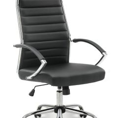 Кресло офисное BRABIX "Style EX-528", экокожа, хром, черное, 531947 в Заречном - zarechnyy.mebel24.online | фото