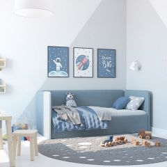 Кровать-диван Leonardo 180*80 (Голубой) + боковина в Заречном - zarechnyy.mebel24.online | фото 5