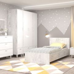 Кровать Эго арт. 032 (900*2000) Бетон светлый в Заречном - zarechnyy.mebel24.online | фото 2