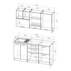 Кухонный гарнитур Лариса стандарт 4 1600 мм в Заречном - zarechnyy.mebel24.online | фото 2