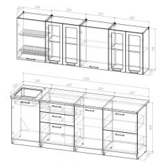 Кухонный гарнитур Лоретта компакт 2200 мм в Заречном - zarechnyy.mebel24.online | фото 2