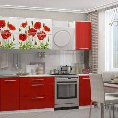 МАКИ КРАСНЫЕ Кухонный гарнитур 2.0 в Заречном - zarechnyy.mebel24.online | фото