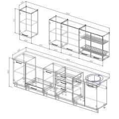 Кухонный гарнитур Вегас 2800 (Стол. 26мм) в Заречном - zarechnyy.mebel24.online | фото 2