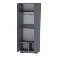 Квадро ШК-1 Шкаф 2дв. (ЛДСП графит) в Заречном - zarechnyy.mebel24.online | фото 2