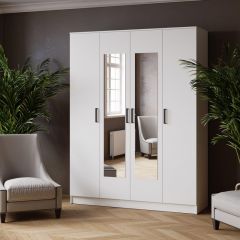 ЛАРС Шкаф комбинированный 1,6 с зеркалом Белый в Заречном - zarechnyy.mebel24.online | фото