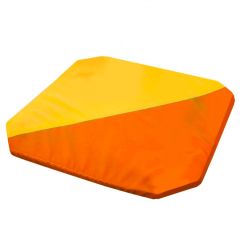 Мат гимнастический 1,3x1,3x0,05м складной скошенные углы цв.оранжевый-желтый в Заречном - zarechnyy.mebel24.online | фото 1