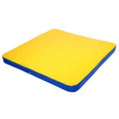 Мат гимнастический 1,36х1,36х0,08м складной закругленные углы цв. синий-желтый (для ДСК Игрунок) в Заречном - zarechnyy.mebel24.online | фото