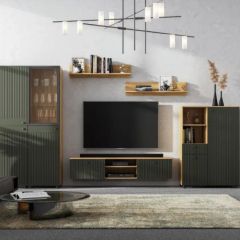 МИЛАН Гостиная (Дуб Золотой/Олива софт) в Заречном - zarechnyy.mebel24.online | фото