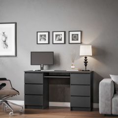 МОРИ МС-2 Стол 6 ящиков (графит) в Заречном - zarechnyy.mebel24.online | фото