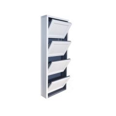 Обувница Комфорт Ф 002 Фасад 3D Гармонь ребро (4 секции) в Заречном - zarechnyy.mebel24.online | фото