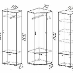 Прихожая Ника (модульная) венге/лоредо в Заречном - zarechnyy.mebel24.online | фото 2