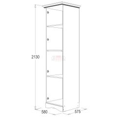 Шкаф 1-но дверный для белья Ольга 1Н в Заречном - zarechnyy.mebel24.online | фото 2
