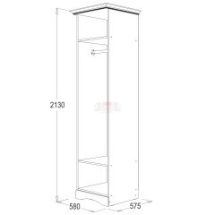 Шкаф 1-но дверный для одежды Ольга 1Н в Заречном - zarechnyy.mebel24.online | фото 2