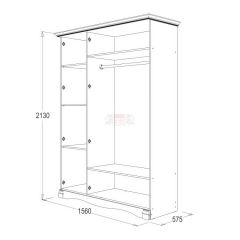 Шкаф 3-х дверный Ольга-1Н для одежды и белья в Заречном - zarechnyy.mebel24.online | фото 2