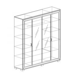 Шкаф 4-дверный со стеклом №367 Афины в Заречном - zarechnyy.mebel24.online | фото 2