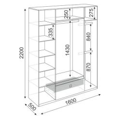 Шкаф 4 двери Глэдис М24 (ЯШС/Белый) в Заречном - zarechnyy.mebel24.online | фото 3