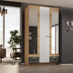 Шкаф Адель 1200 (дуб вотан/белый глянец) в Заречном - zarechnyy.mebel24.online | фото
