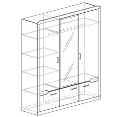 Шкаф для платья и белья 3-дверный № 310 Ронда в Заречном - zarechnyy.mebel24.online | фото 2
