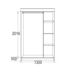 МИРАЖ 11 (1300) Шкаф для платья и белья в Заречном - zarechnyy.mebel24.online | фото 2