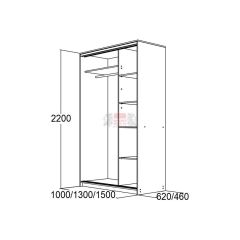 МИРАЖ 13.1 (620) Шкаф для платья и белья в Заречном - zarechnyy.mebel24.online | фото 5