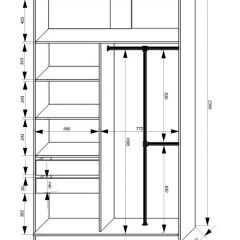 Шкаф-купе 1400 серии SOFT D8+D2+B2+PL4 (2 ящика+F обр.штанга) профиль «Графит» в Заречном - zarechnyy.mebel24.online | фото 3