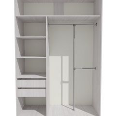 Шкаф-купе 1500 серии SILVER S3+S4+B2+PL4 (2 ящика+F обр.штанга) профиль «Серебро» в Заречном - zarechnyy.mebel24.online | фото 2