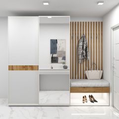 Шкаф-купе 1600 серии SOFT D6+D4+B2+PL2 (2 ящика+1штанга+1 полка) профиль «Капучино» в Заречном - zarechnyy.mebel24.online | фото