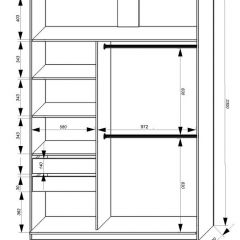 Шкаф-купе 1600 серии SOFT D8+D2+B2+PL4 (2 ящика+F обр.штанга) профиль «Графит» в Заречном - zarechnyy.mebel24.online | фото 2