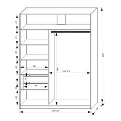 Шкаф-купе 1700 серии NEW CLASSIC K3+K3+B2+PL1 (2 ящика+1 штанга) профиль «Капучино» в Заречном - zarechnyy.mebel24.online | фото 3